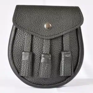 Highlander Black Leather Sporran