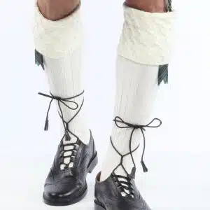 Deluxe Natural Cable Knit Kilt Hose