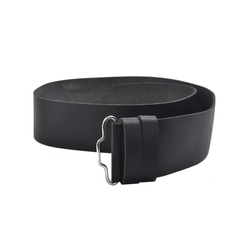 Smooth Finish Black Leather Kilt Belt | Adjustable Kilt Belt