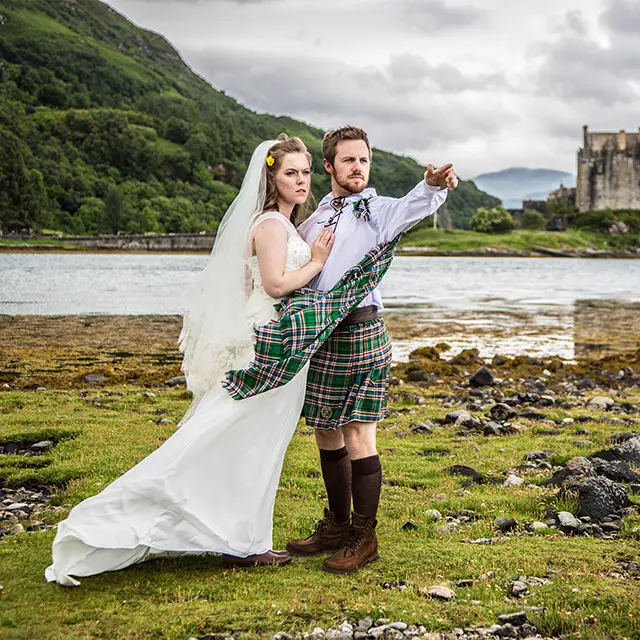 People getting married in kilts